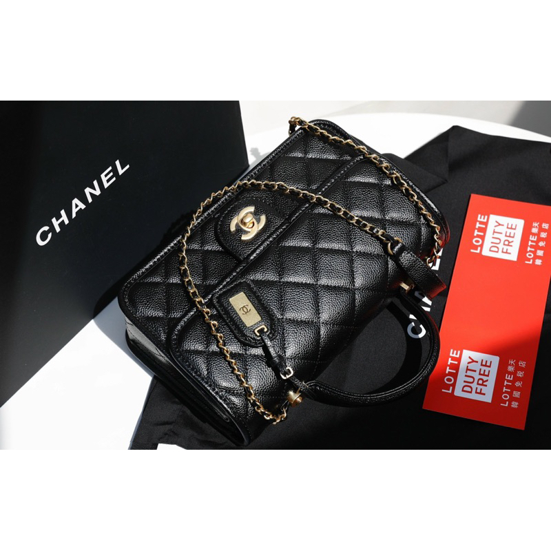 Túi xách Tốp  da hạt siêu xinhtag vàng size 24cm fullbox nam châm nguyên seal 1 mầu đen caviar Form & chất chuẩn đẹp