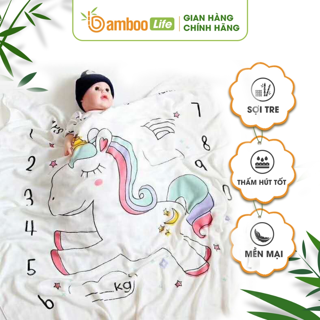 Chăn cho bé sợi tre Bamboo Life BL038 đũi, mền cho bé mềm mại, thoáng mát, kháng khuẩn an toàn với cả trẻ sơ sinh