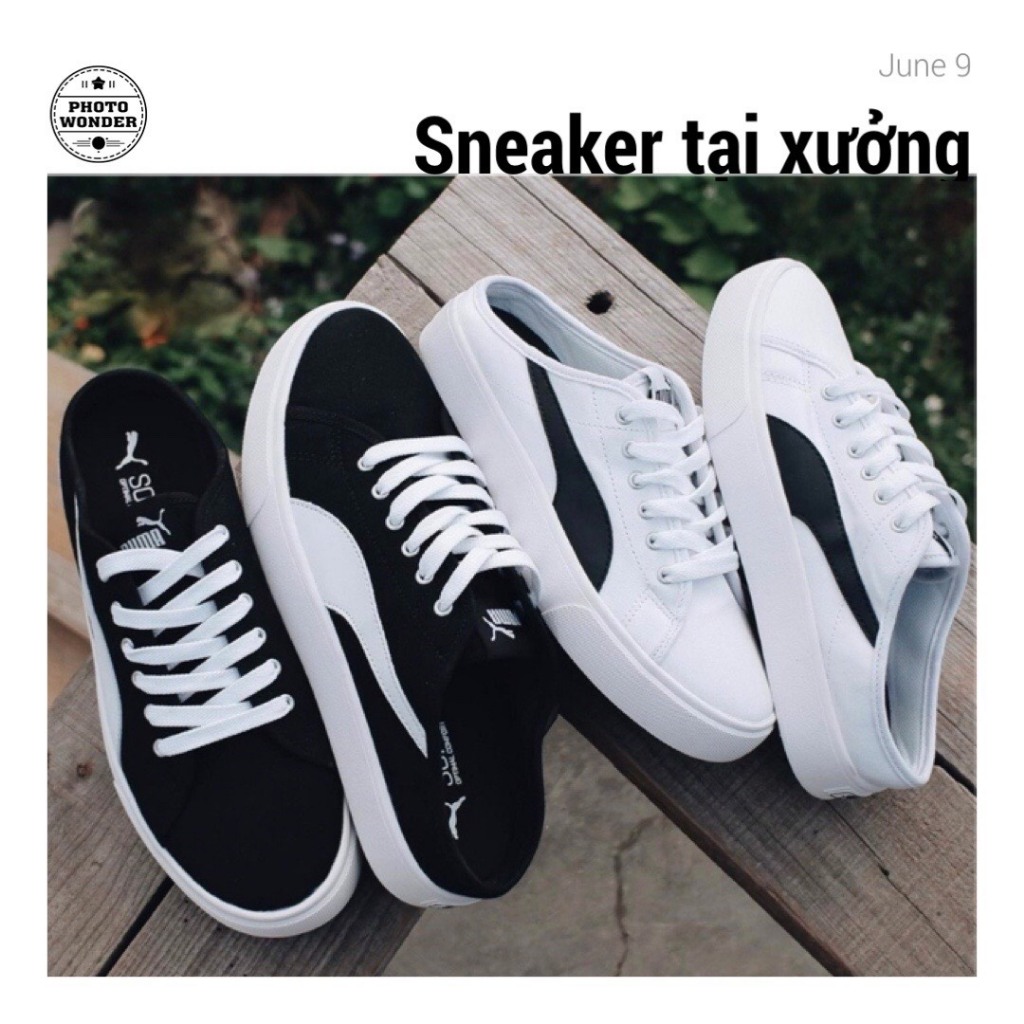 Sục thể thao puma nữ hai màu đen vs trắng ,mẫu sục hot nhất 2023!