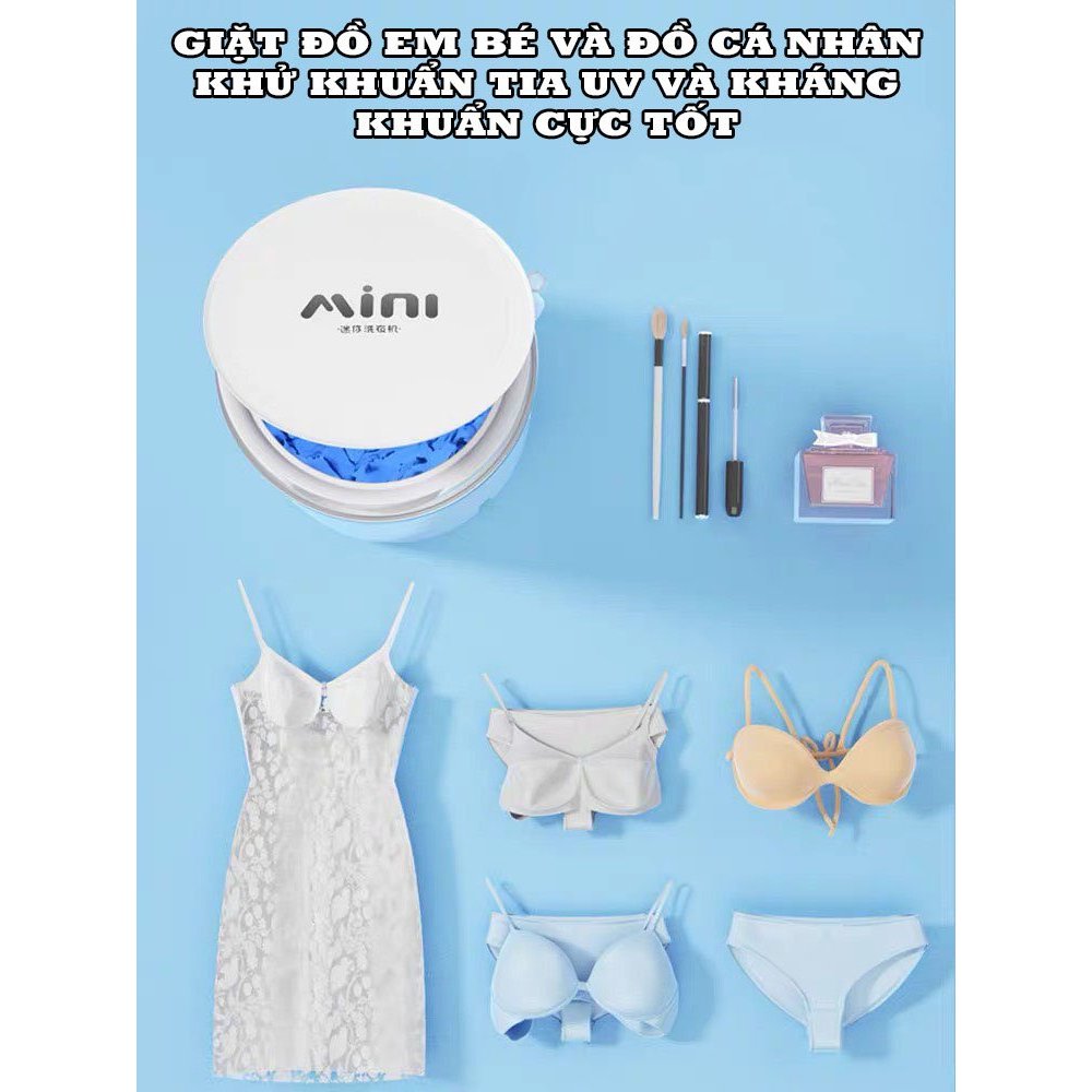 Máy Giặt MiNi 5kg, giặt quần áo, vắt khô, khử khuẩn bằng tia UV - Bảo Hành 12 Tháng