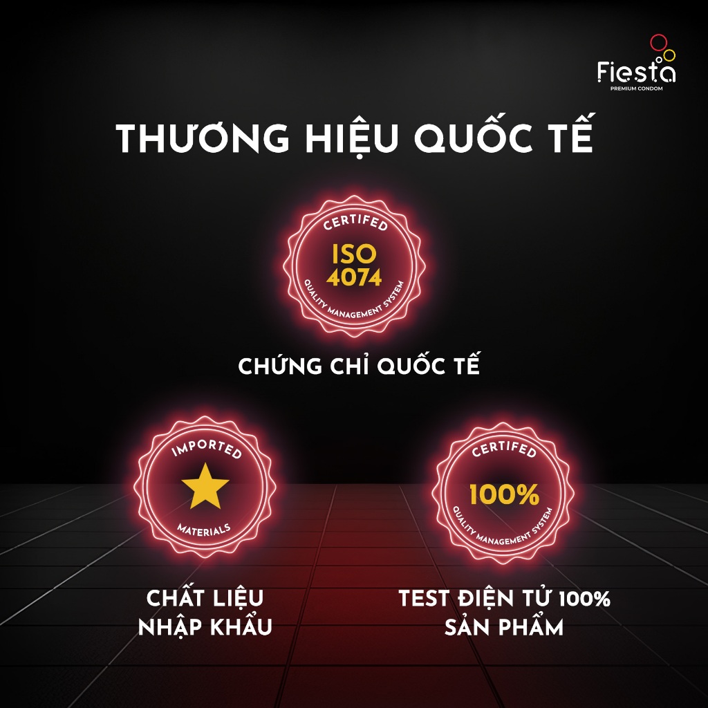 Combo 2 hộp bao cao su gân, gai, bo đầu FIESTA Ribbed Dotted size 51mm – Hộp 12 bao