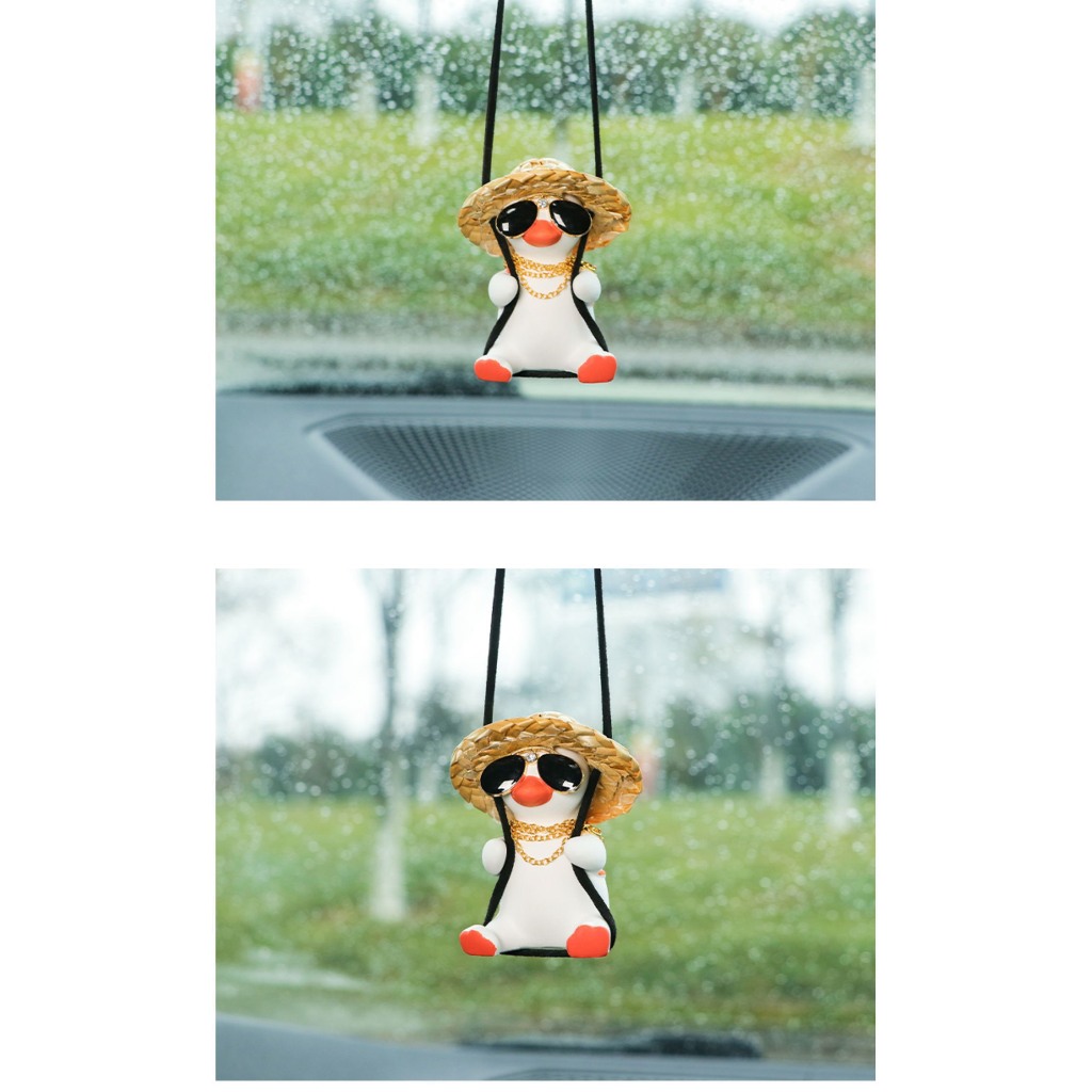 Khanh treo gương ô tô thú cưng ngồi đu dây vịt dáng yêu treo cửa sổ nhà cửa