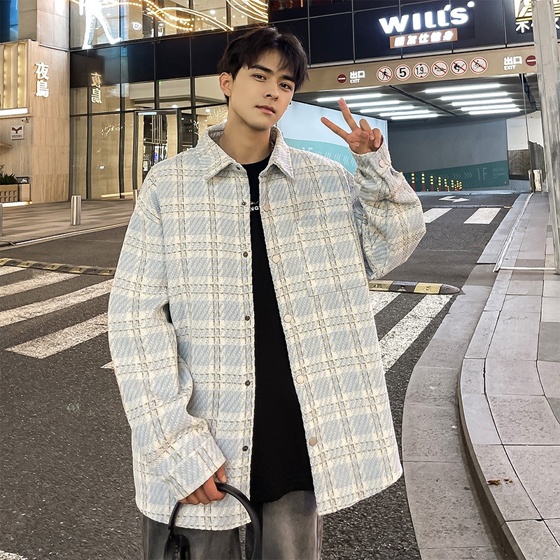 Áo Khoác Dạ Nam Mùa Thu Đông Kiểu Tweed Dày Dặn Phong Cách Thời Trang