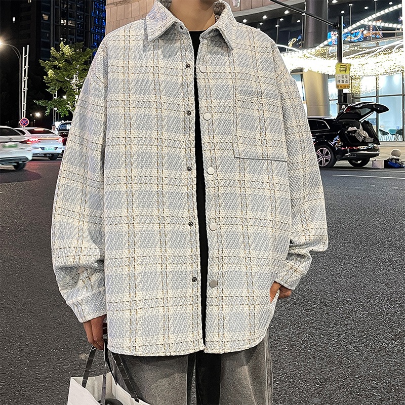 Áo Khoác Dạ Nam Mùa Thu Đông Kiểu Tweed Dày Dặn Phong Cách Thời Trang