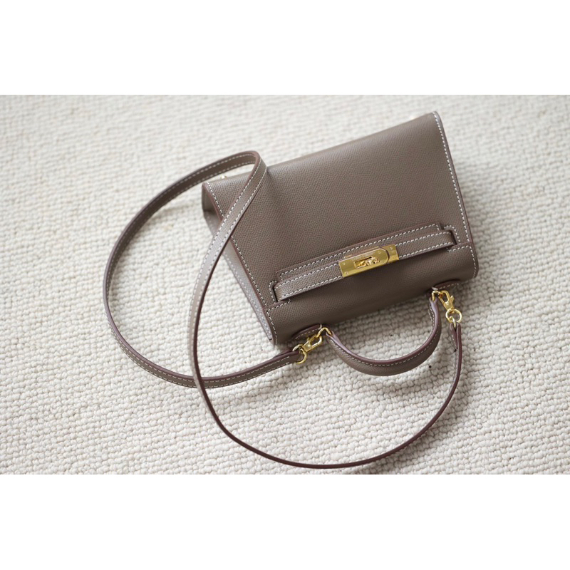 Túi Hơi mệt Kell  🤎 Hàng SP da thật box 2 lớp - kèm pk  • 20cm - 4 mầu