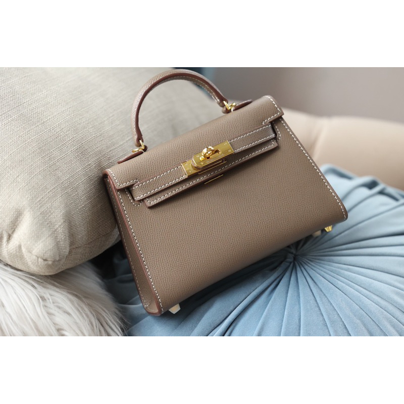 Túi Hơi mệt Kell  🤎 Hàng SP da thật box 2 lớp - kèm pk  • 20cm - 4 mầu