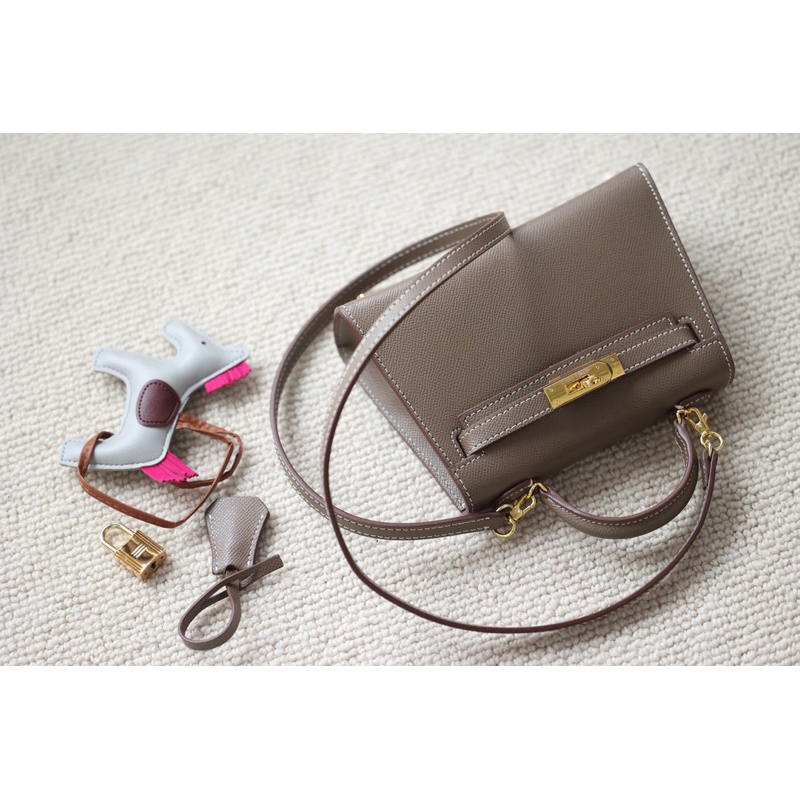 Túi Hơi mệt Kell  🤎 Hàng SP da thật box 2 lớp - kèm pk  • 20cm - 4 mầu