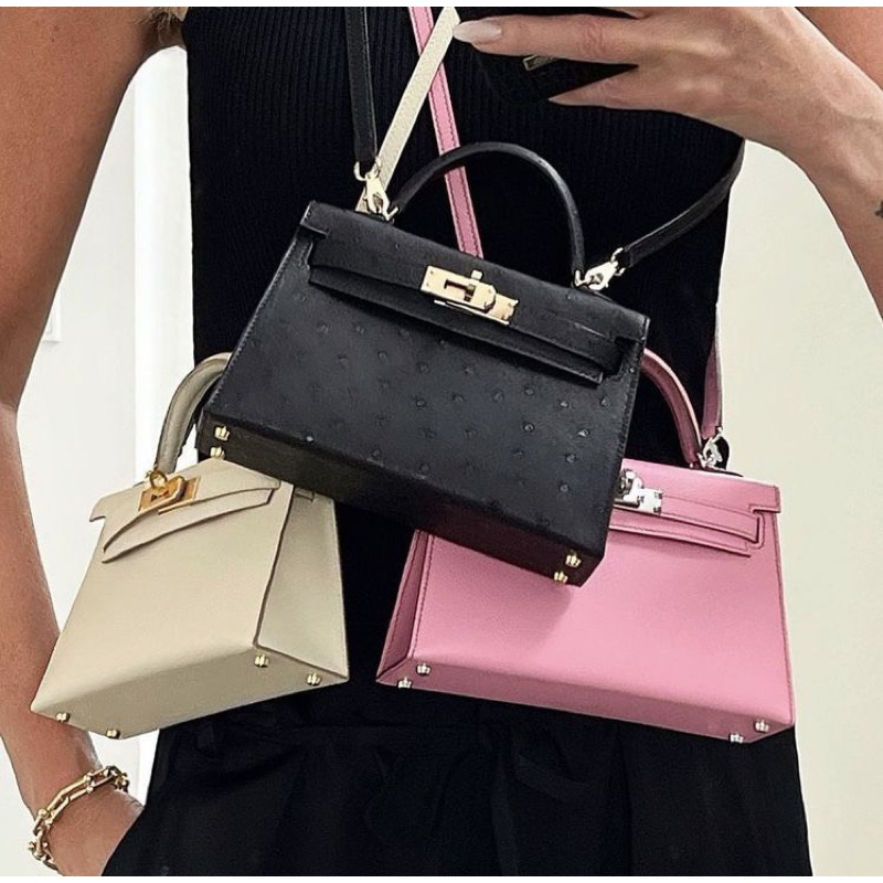 Túi Hơi mệt Kell  🤎 Hàng SP da thật box 2 lớp - kèm pk  • 20cm - 4 mầu