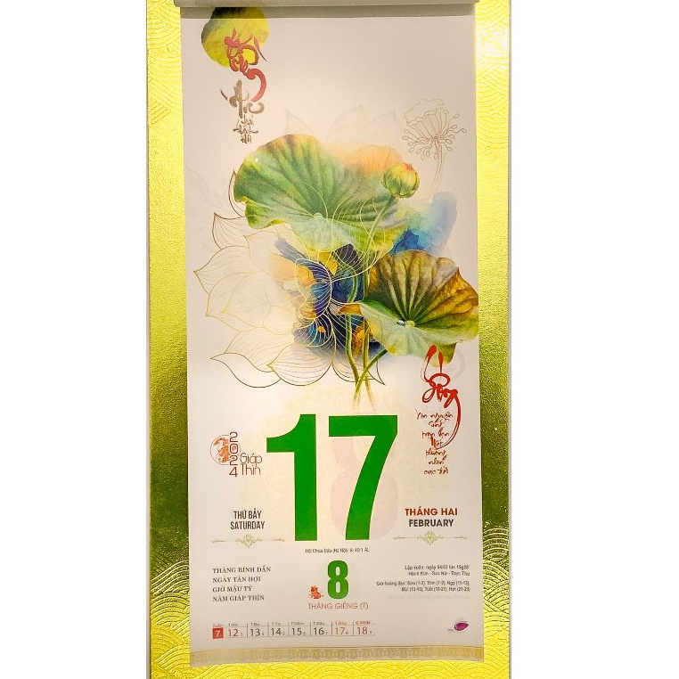 LỊCH TẾT 2024 LỊCH BLOC Kc 48 x 20 SIÊU ĐẠI SIÊU ĐẸP SIÊU SANG - AN TRÚ THẢNH THƠI LỊCH 2024