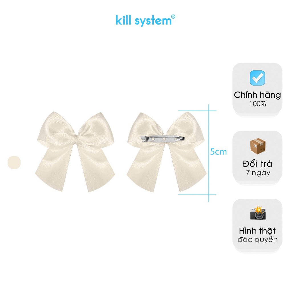 Túi quà nơ ghim màu kem và hồng Kill System