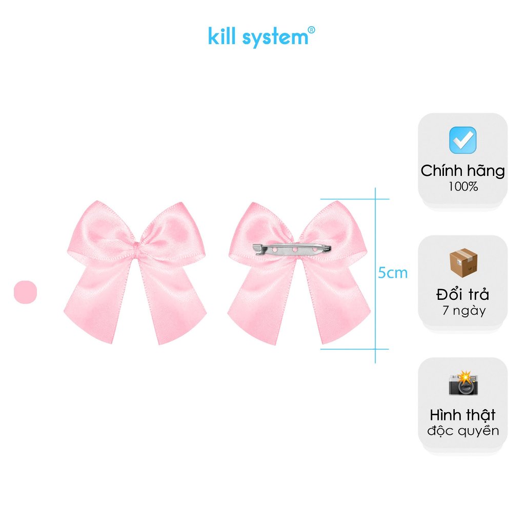 Túi quà nơ ghim màu kem và hồng Kill System