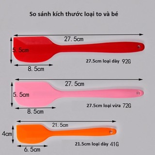 Phới trộn bột, phới silicon, spatula phới dẹt nhiều size