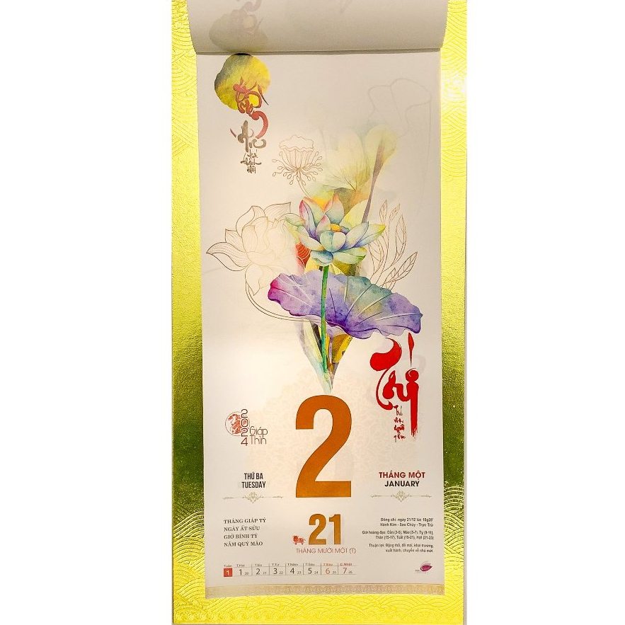 LỊCH TẾT 2024 LỊCH BLOC Kc 48 x 20 SIÊU ĐẠI SIÊU ĐẸP SIÊU SANG - AN TRÚ THẢNH THƠI LỊCH 2024