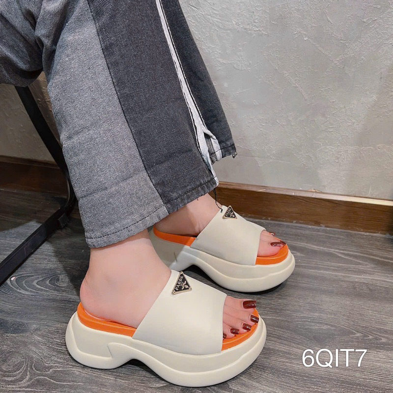 Dép Bánh Mì Đế Thô Phối Màu Siêu Êm Đẹp