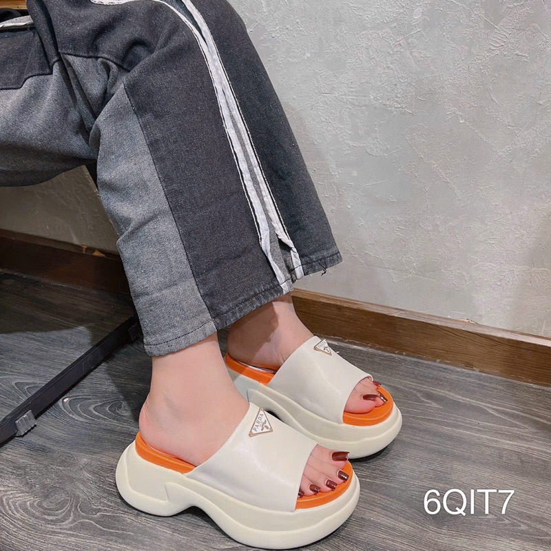 Dép Bánh Mì Đế Thô Phối Màu Siêu Êm Đẹp