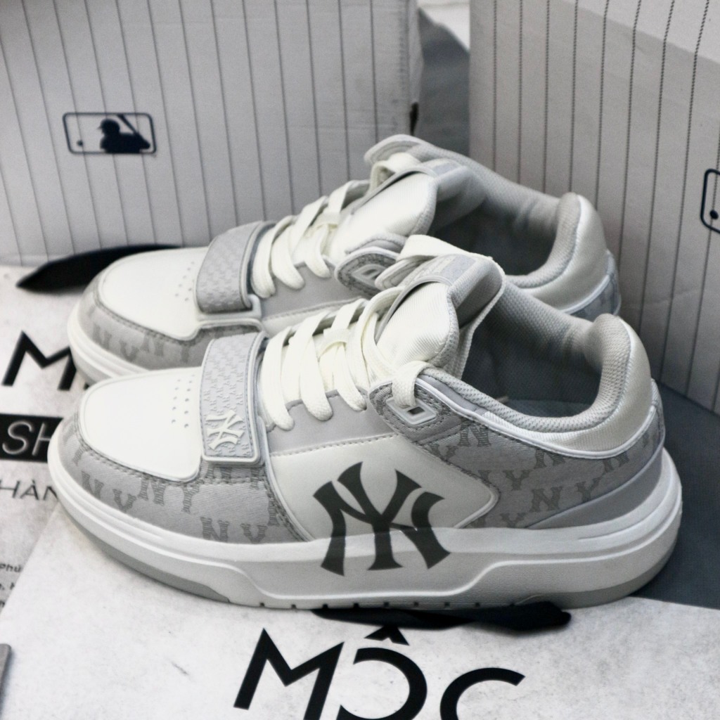 GIÀY MLB CHUNKY LINER MID MONOGRAM NY YANKEES - XÁM DENIM  - CODE: 3ASXCDN3N50GRS