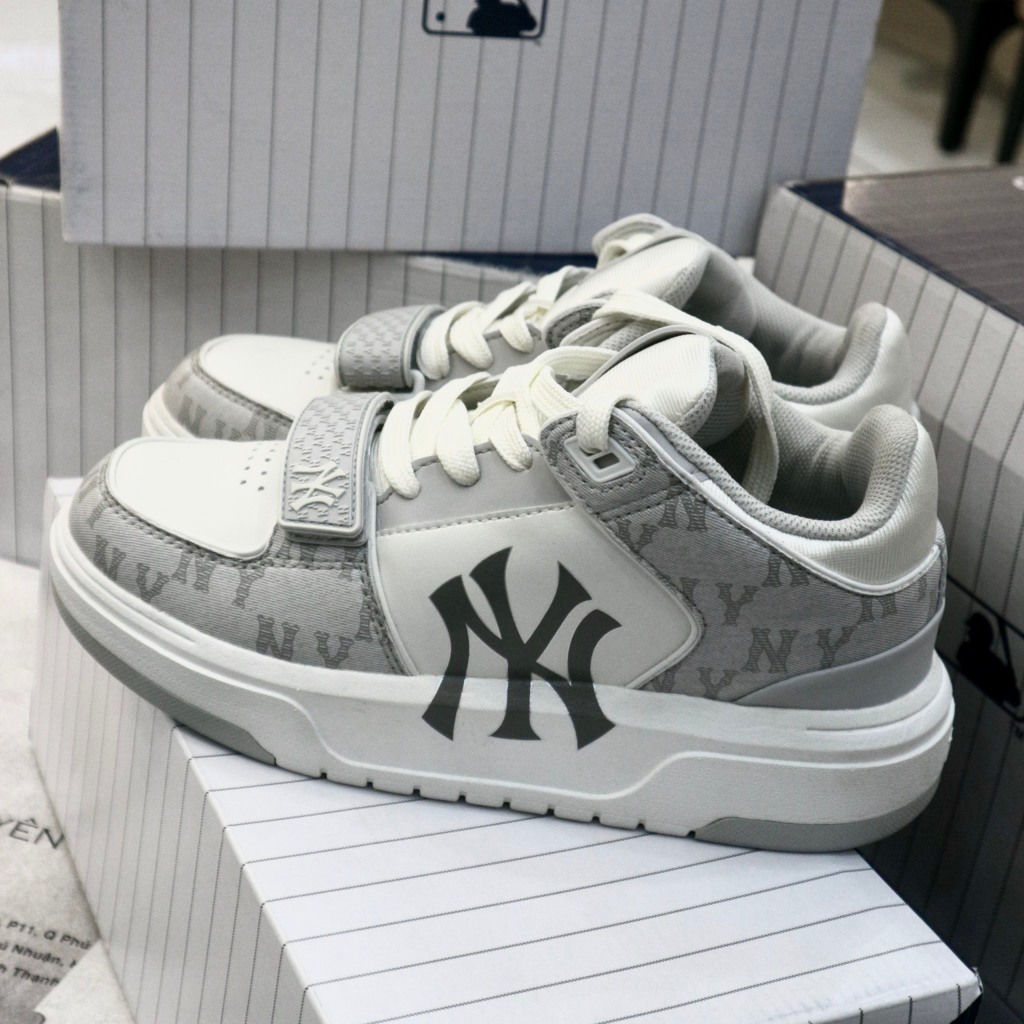 GIÀY MLB CHUNKY LINER MID MONOGRAM NY YANKEES - XÁM DENIM  - CODE: 3ASXCDN3N50GRS