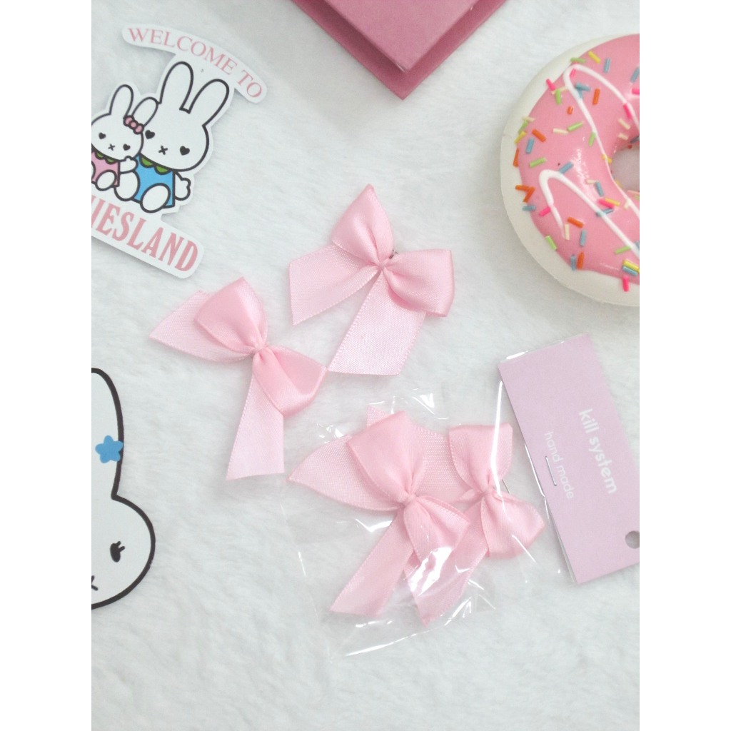 Túi quà nơ ghim màu kem và hồng Kill System