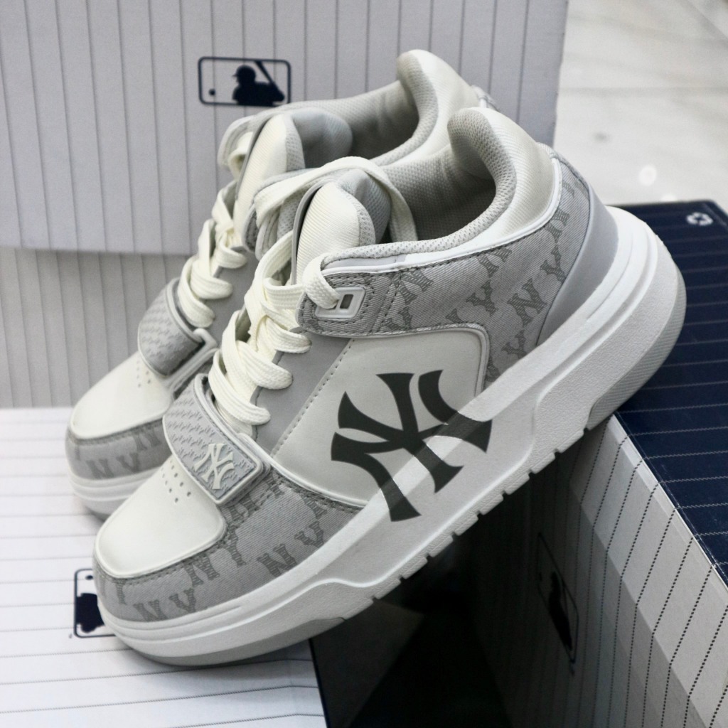 GIÀY MLB CHUNKY LINER MID MONOGRAM NY YANKEES - XÁM DENIM  - CODE: 3ASXCDN3N50GRS