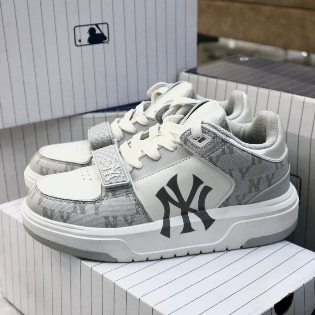 GIÀY MLB CHUNKY LINER MID MONOGRAM NY YANKEES - XÁM DENIM  - CODE: 3ASXCDN3N50GRS