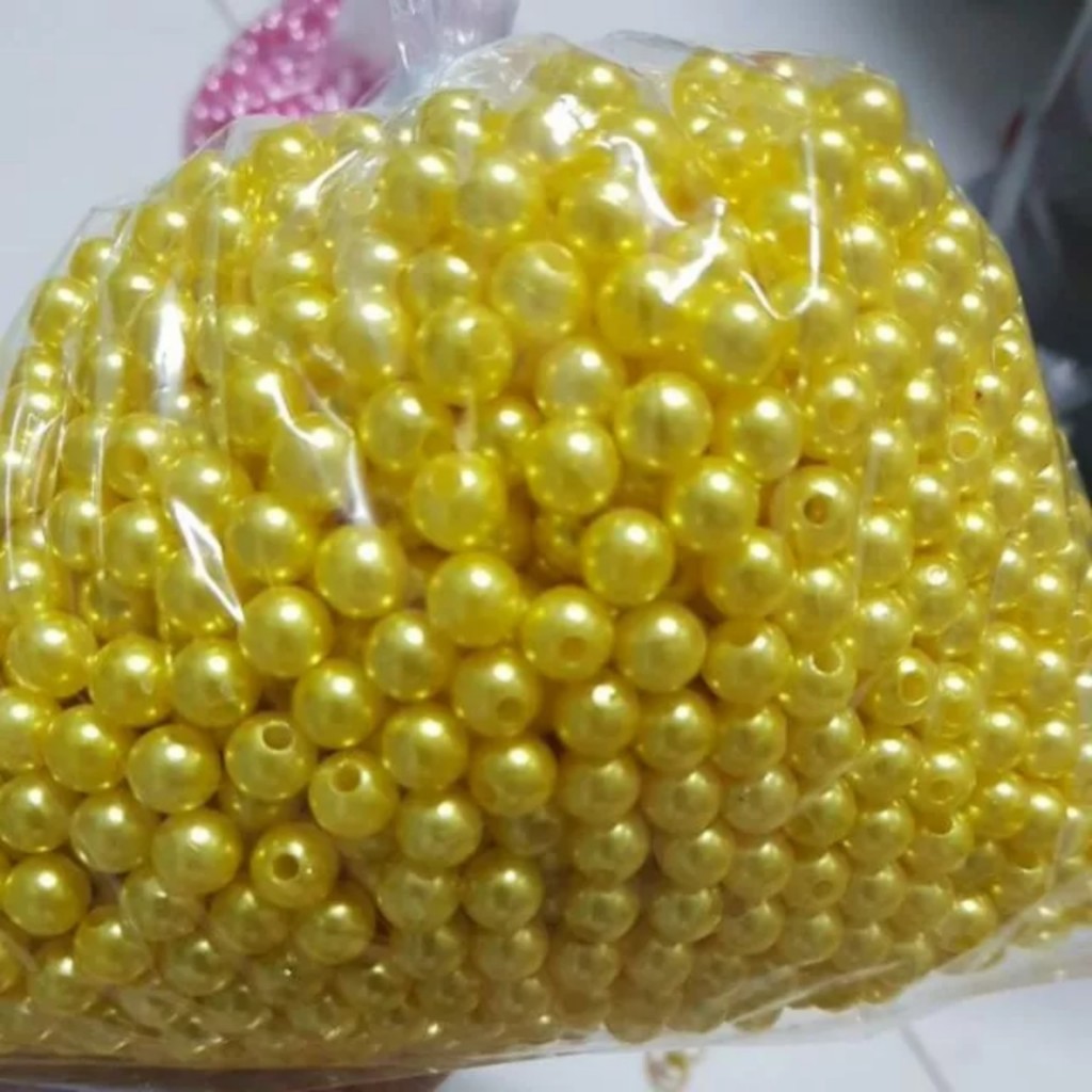 10-25-50gam hạt châu có lỗ 8mm, ngoc trai nhựa, hạt bẹt, cườm nhiều màu