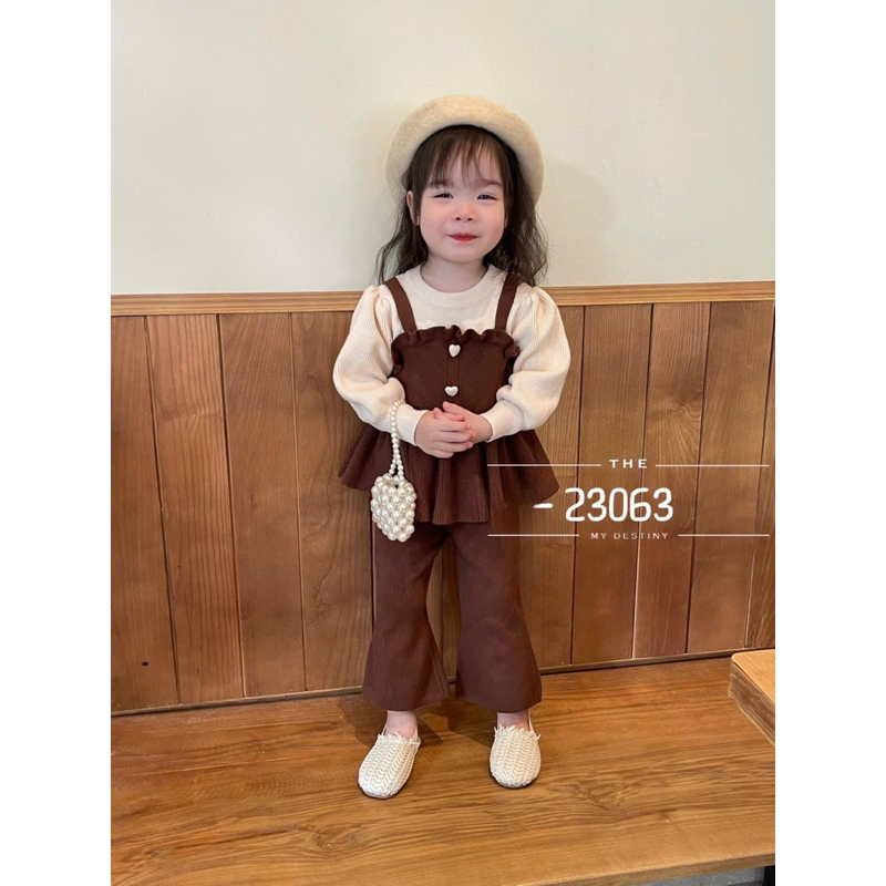 Bộ bé gái tay dài baby doll tiểu thư hoạ tiết dễ thương bộ thu đông giữ ấm được bé yêu thích từ 10-30kg