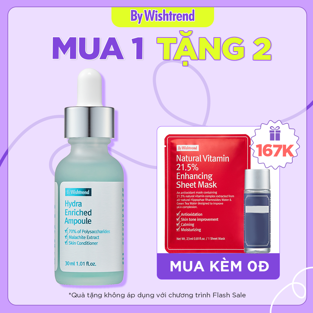 (Date T4.2025) Tinh Chất By Wishtrend Hydra Enriched Ampoule 30ml