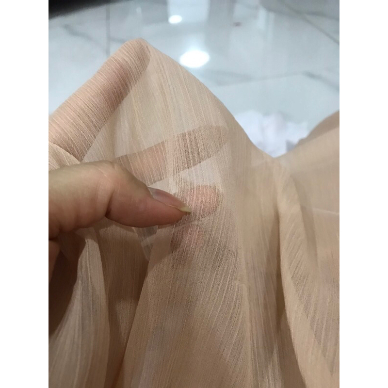 Vải Voan tơ gân màu da mềm rũ mỏng nhẹ bay (khổ 1m5)may đầm váy, áo kiểu,áo dài thời trang
