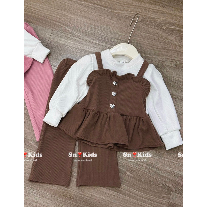 Bộ bé gái tay dài baby doll tiểu thư hoạ tiết dễ thương bộ thu đông giữ ấm được bé yêu thích từ 10-30kg