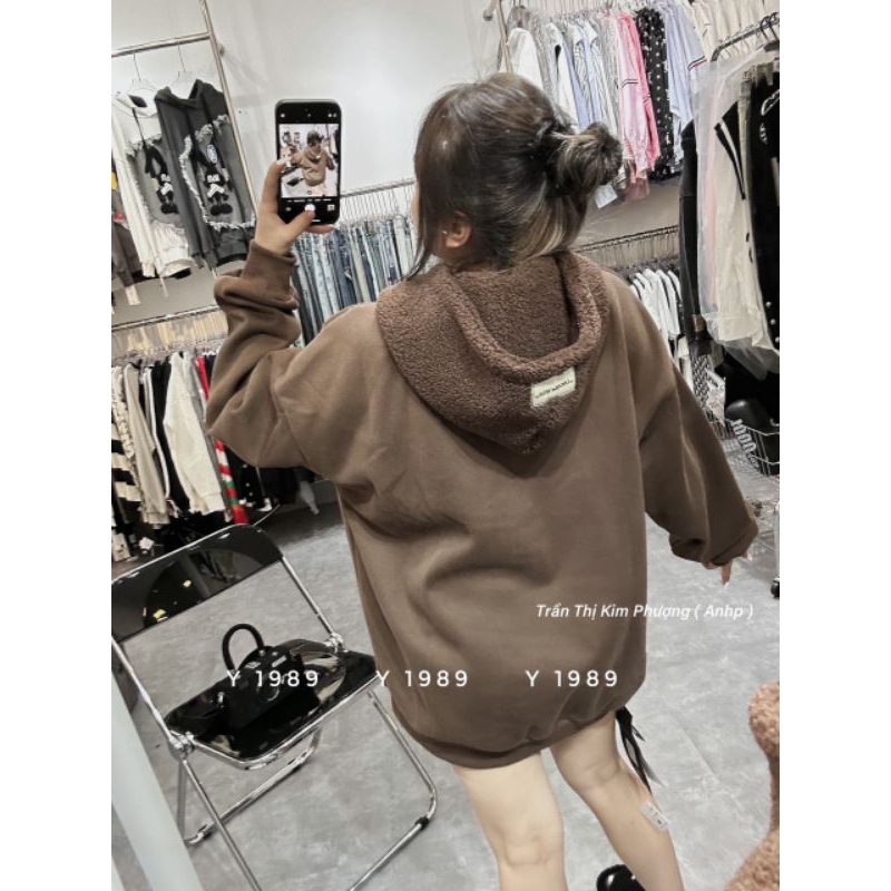 Áo nỉ hình Mickey lót lông