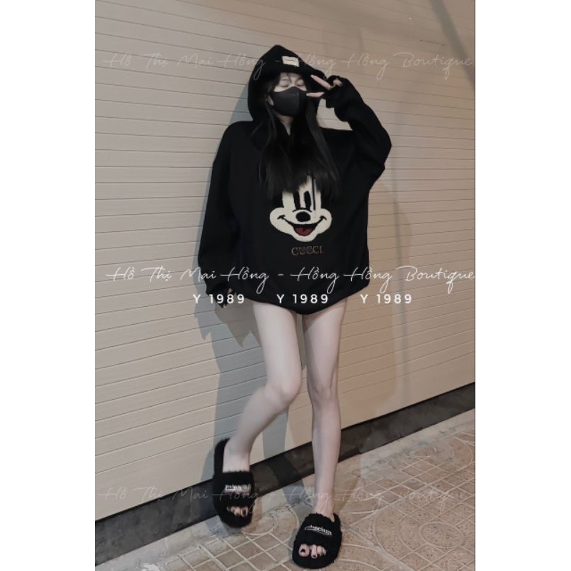 Áo nỉ hình Mickey lót lông