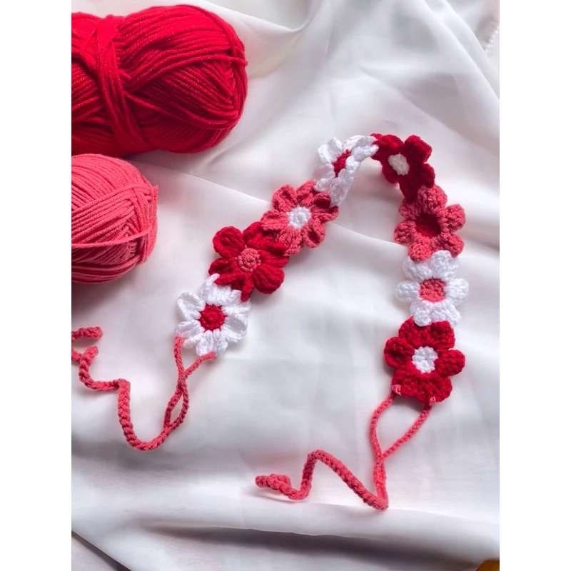 Băng đô hoa len dễ thương