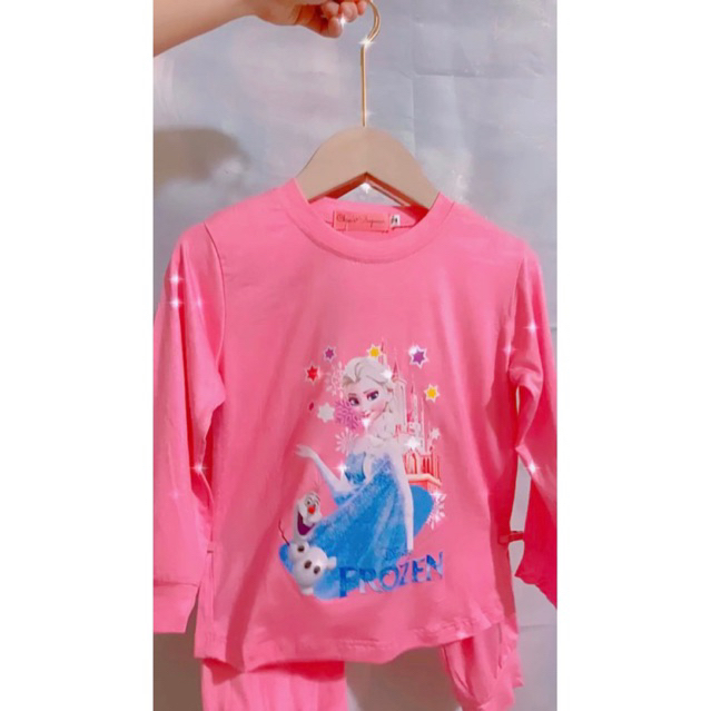 Bộ công chúa Elsa thu đông cho bé gái chất COTTON LẠNH