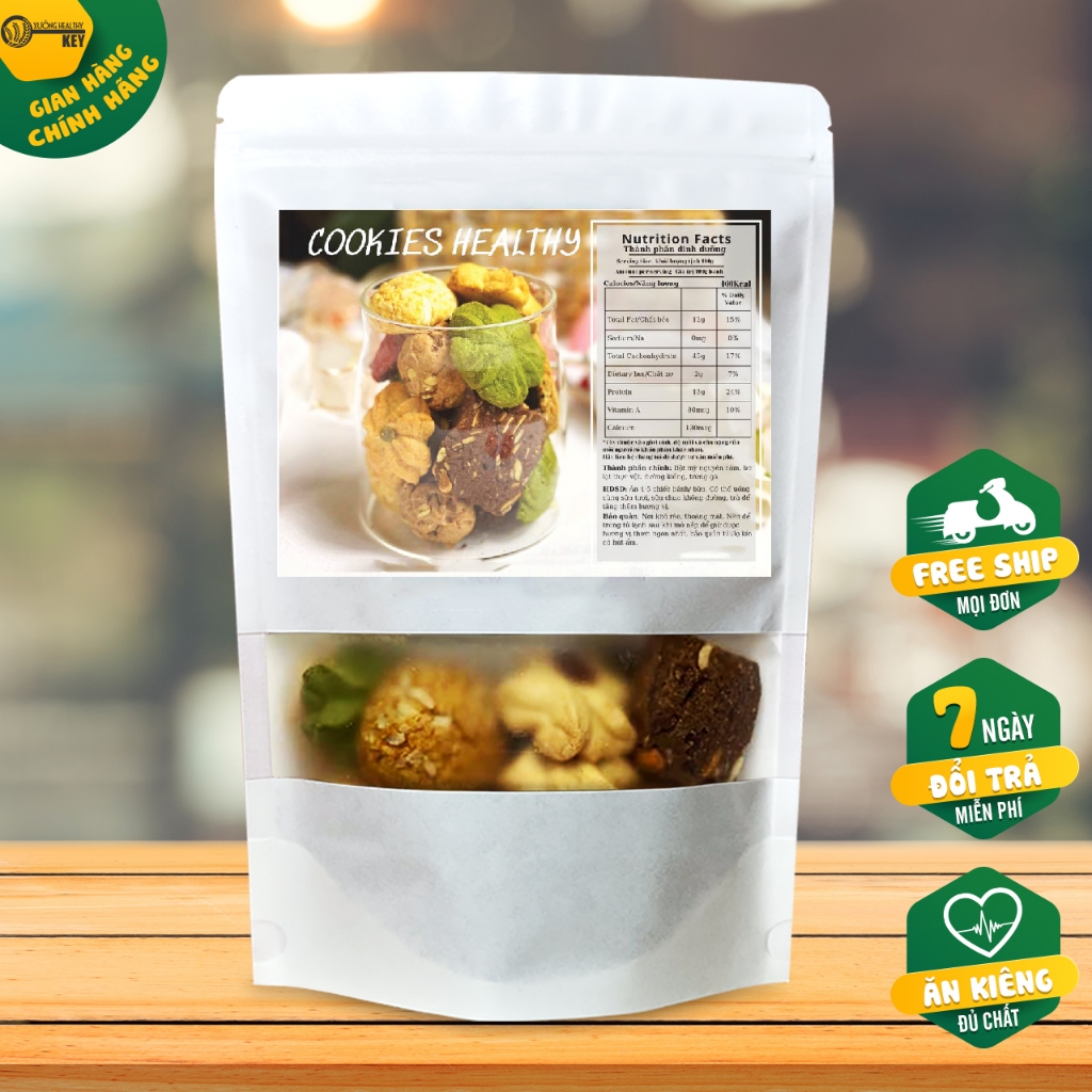 Bánh Cookies Nguyên Cám Chocolate Chips Healthy Key - Bánh Hạt Ngũ Cốc Giảm Cân