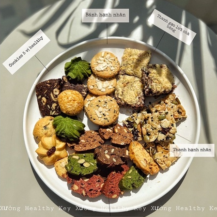 Bánh Hạnh Nhân Mè Đen Healthy Key - Bánh Hạt Ngũ Cốc Giảm Cân