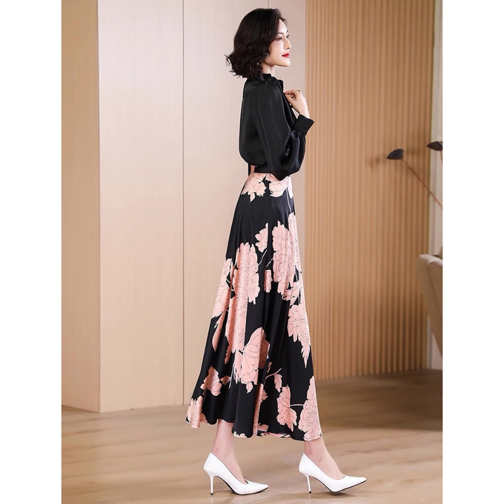 ÁO CỔ HẠT + CHÂN VÁY XÒE HOA 2120