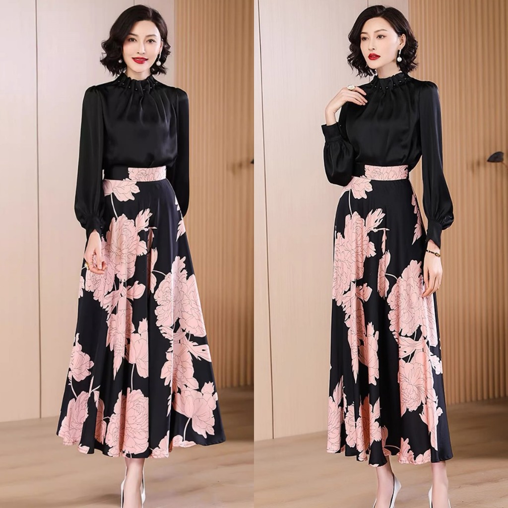 ÁO CỔ HẠT + CHÂN VÁY XÒE HOA 2120