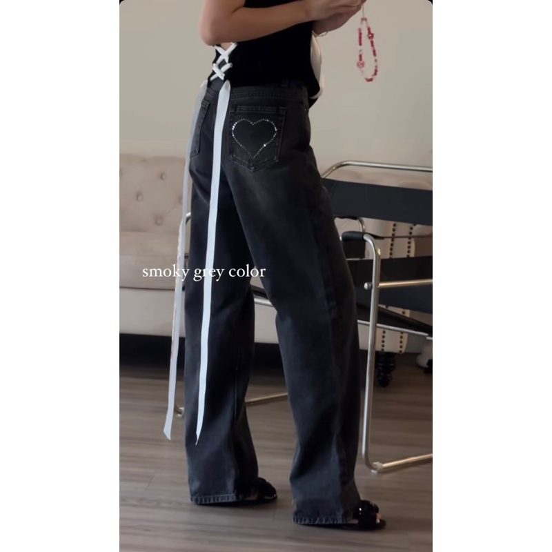 LUV JEANS PANT | Black Grey