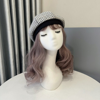 Mũ nón bánh tiêu vải tweed viền nhung