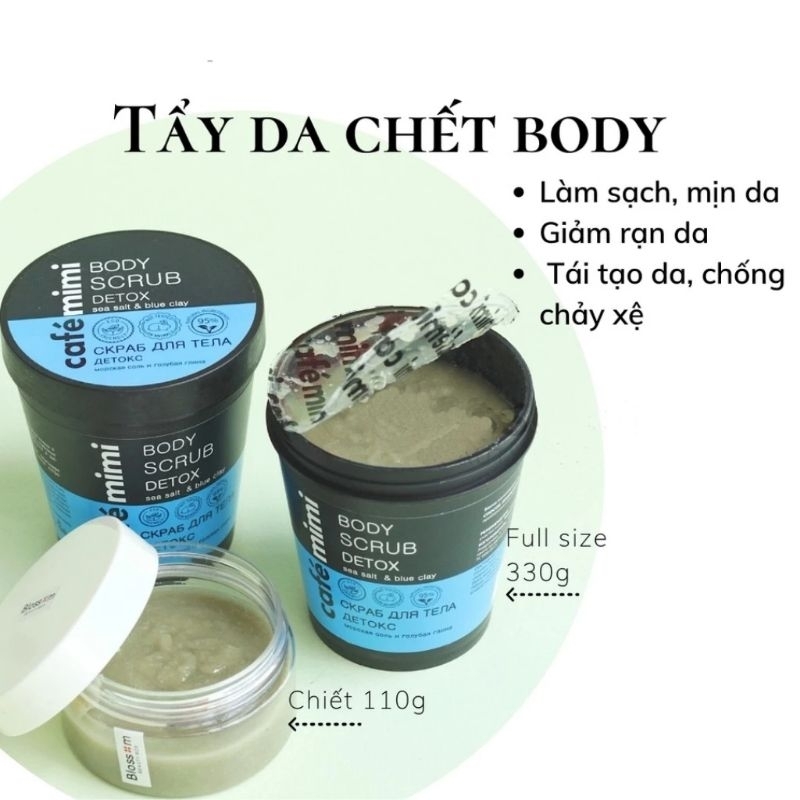 Tẩy tế bào da chết cơ thể Cafe Mimi Detox