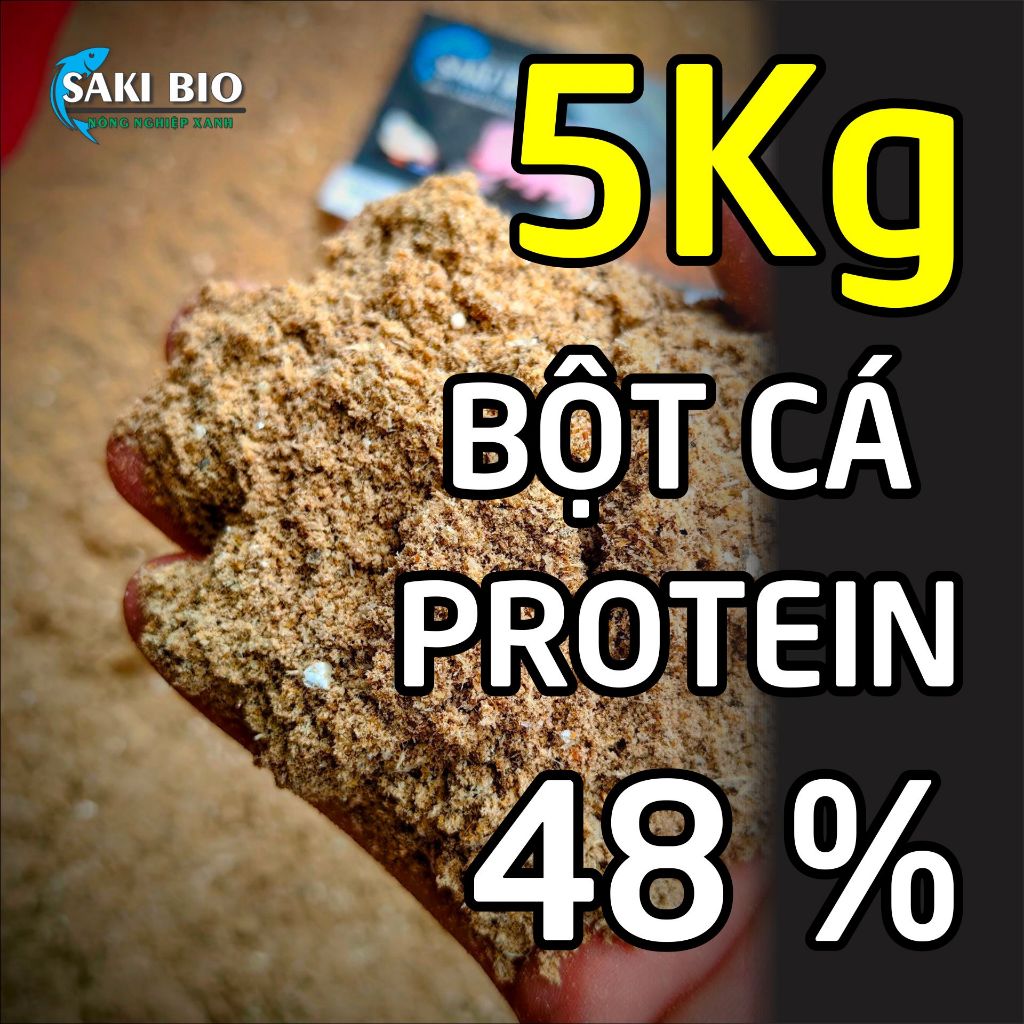 5kg bột cá biển 48% Protein vỗ béo bổ sung đạm, canxi, khoáng chất, thức ăn chăn nuôi , mồi câu cá , heo gà