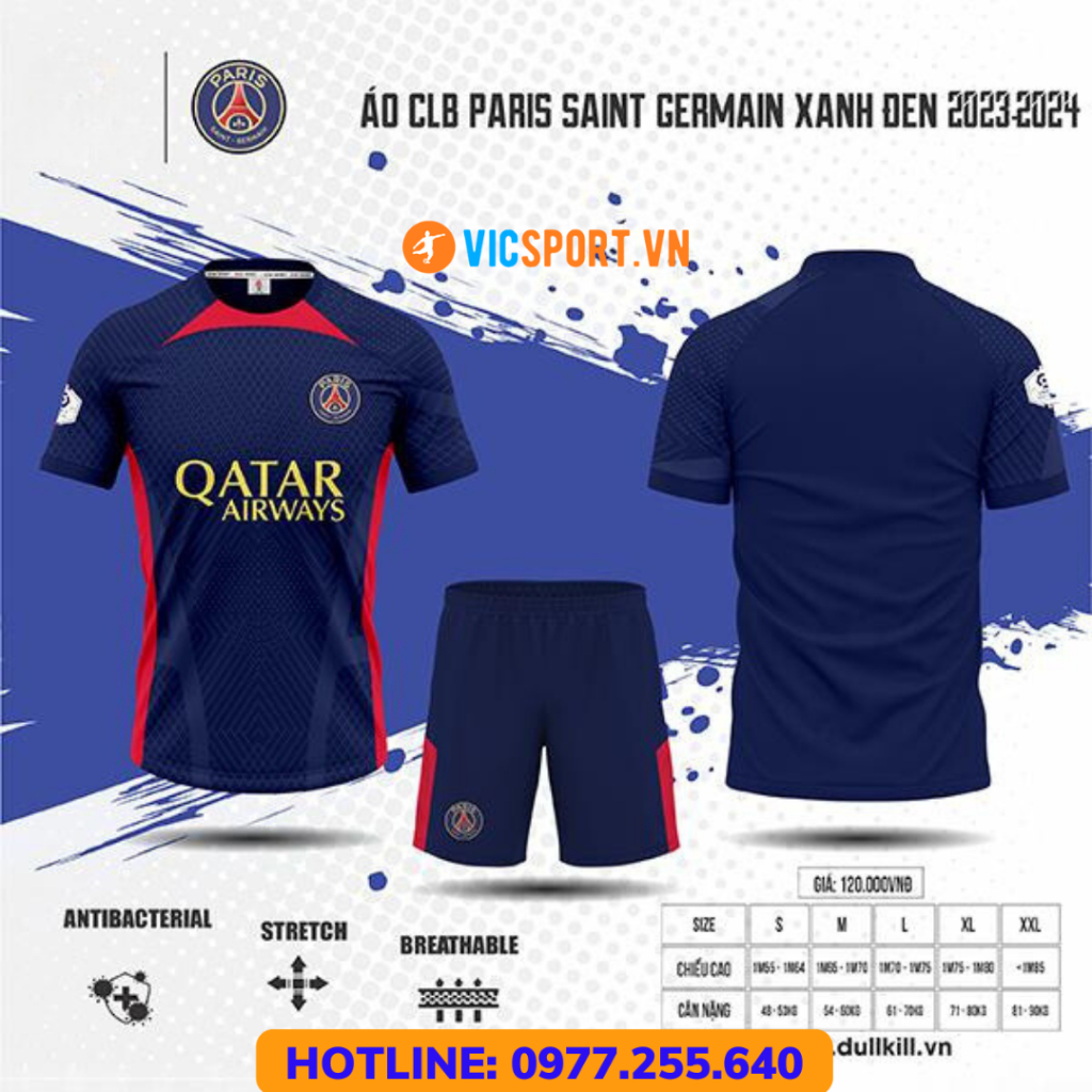 Áo Bóng Đá Paris, Quần Áo Đá Banh CLB PSG Thun Lạnh Mới Nhất - Vicsport