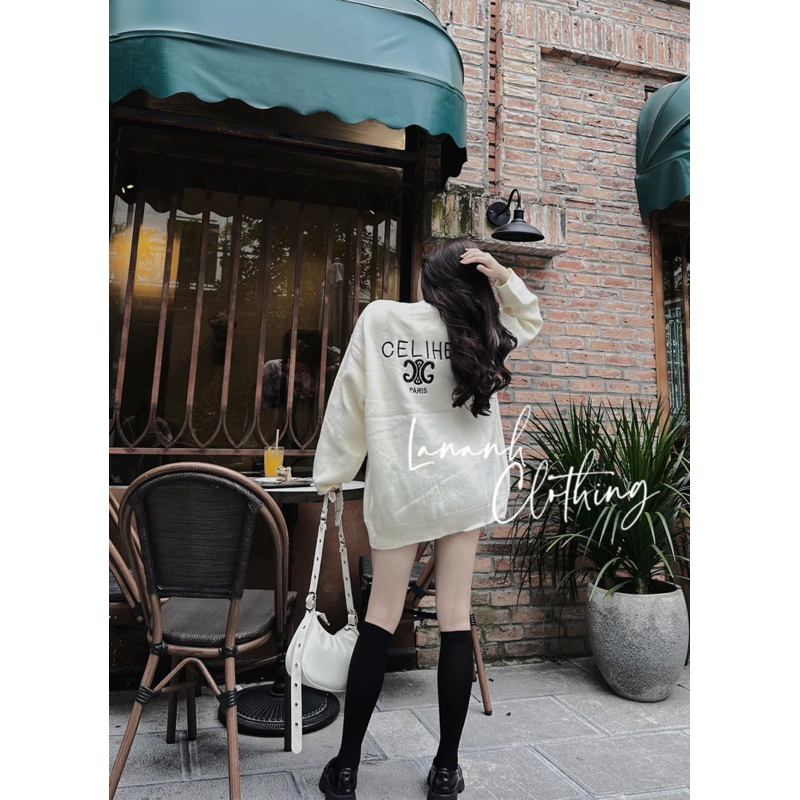 Áo len cardigan nữ hàng QC loại 1, 4 cúc dày dặn / 3 màu Trắng-Ghi xanh-Đen