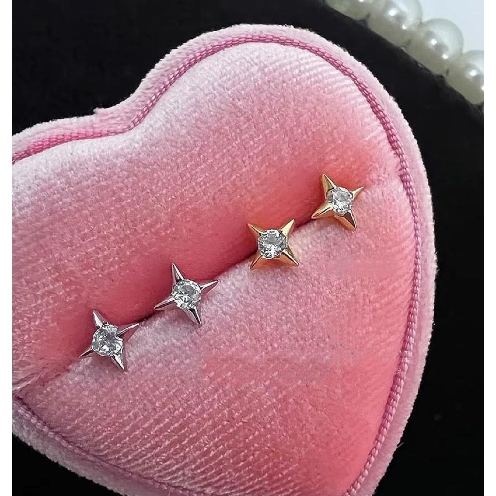 1 CHIẾC bông tai bi sao đá 30% bạc chốt bi