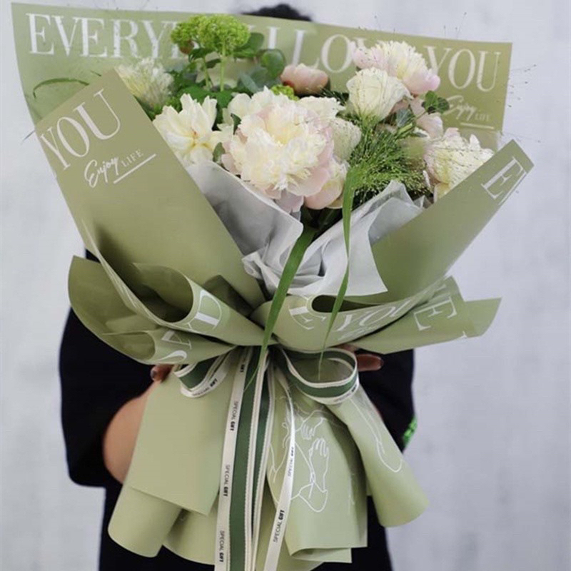 20 Giấy bó hoa tình nhân, giấy chữ i love you sang xịn hàng loai đẹp