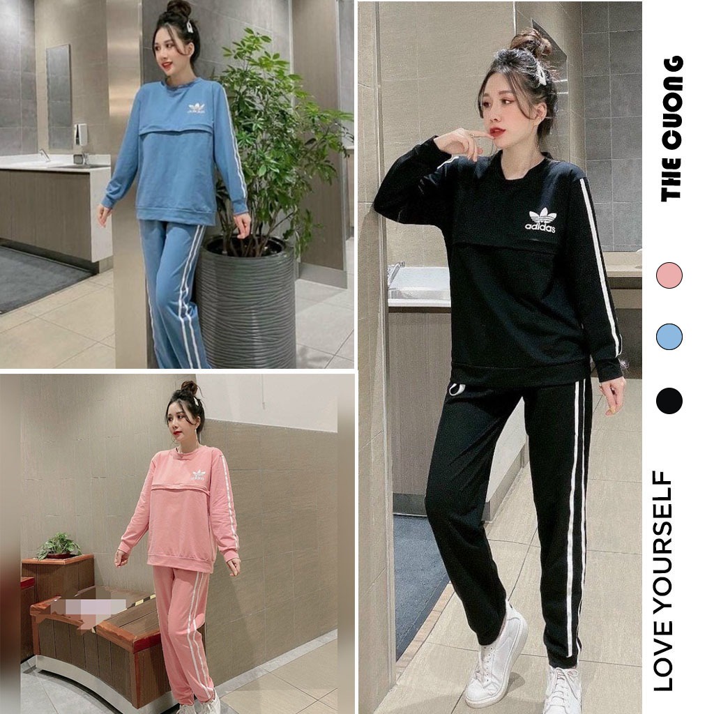 BỘ ĐỒ B826 DÁNG THÊ THAO CHO MẸ BẦU CÓ KHÓA KÉO NGANG NGỰC CHO CON TI TIỆN LỢI - BỘ THỂ THAO CHẤT NỈ DẦY DẶN NĂNG ĐỘNG