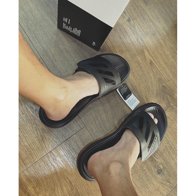 DÉP ADIDAS ALPHABOUNCE SLIDE TRẮNG ĐEN - GY9415 - DÉP QUAI DÁN CHÍNH HÃNG