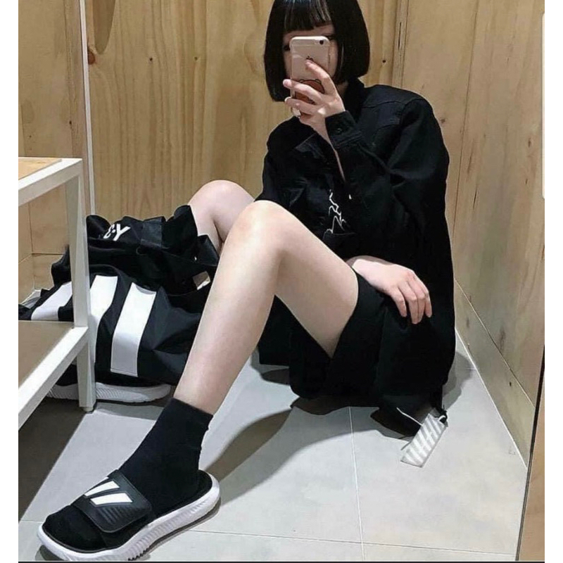 DÉP ADIDAS ALPHABOUNCE SLIDE TRẮNG ĐEN - GY9415 - DÉP QUAI DÁN CHÍNH HÃNG