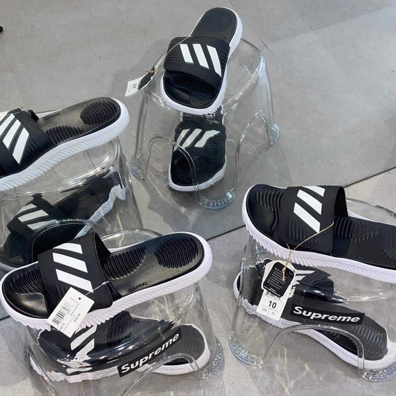 DÉP ADIDAS ALPHABOUNCE SLIDE TRẮNG ĐEN - GY9415 - DÉP QUAI DÁN CHÍNH HÃNG