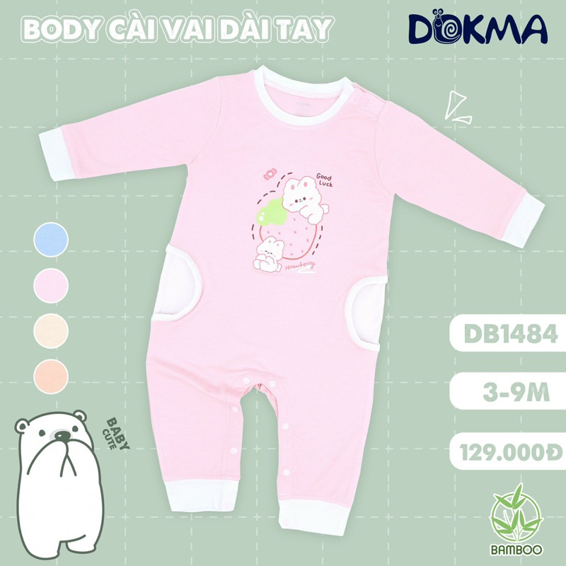 Body cài vai dài tay Dokma cho bé